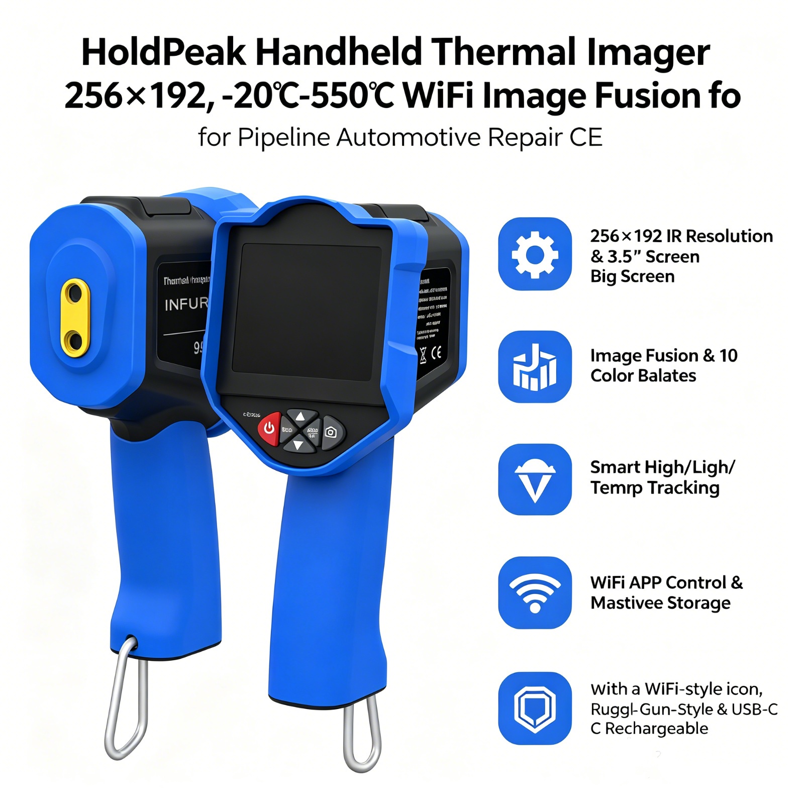 กล้องถ่ายภาพความร้อน HoldPeak, - Thermal Imaging Camera 256X192 บทวิจารณ์และราคา